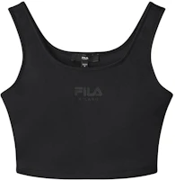 (Women) FILA Solid Backless Cropped Tank Top - Black F11W415102F-BK (Women) FILA Solid Backless Cropped Tank Top - Black F11W415102F-BK