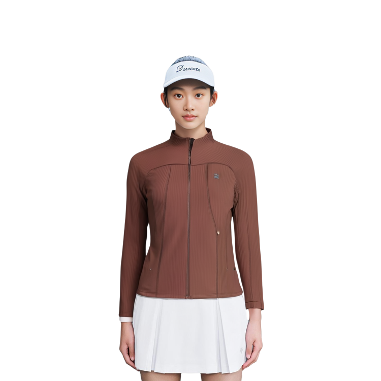 (Women) FILA Solid Color Fitness Knit Jacket Brick Brown A11W341502F-BN 圖 11