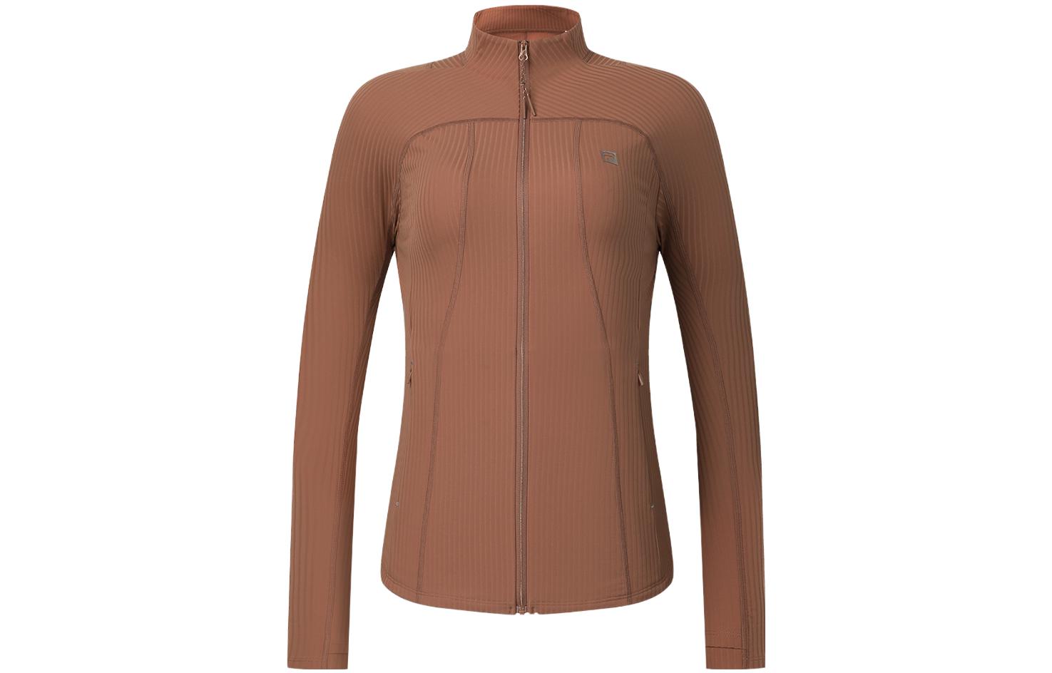 (Women) FILA Solid Color Fitness Knit Jacket Brick Brown A11W341502F-BN 圖 2