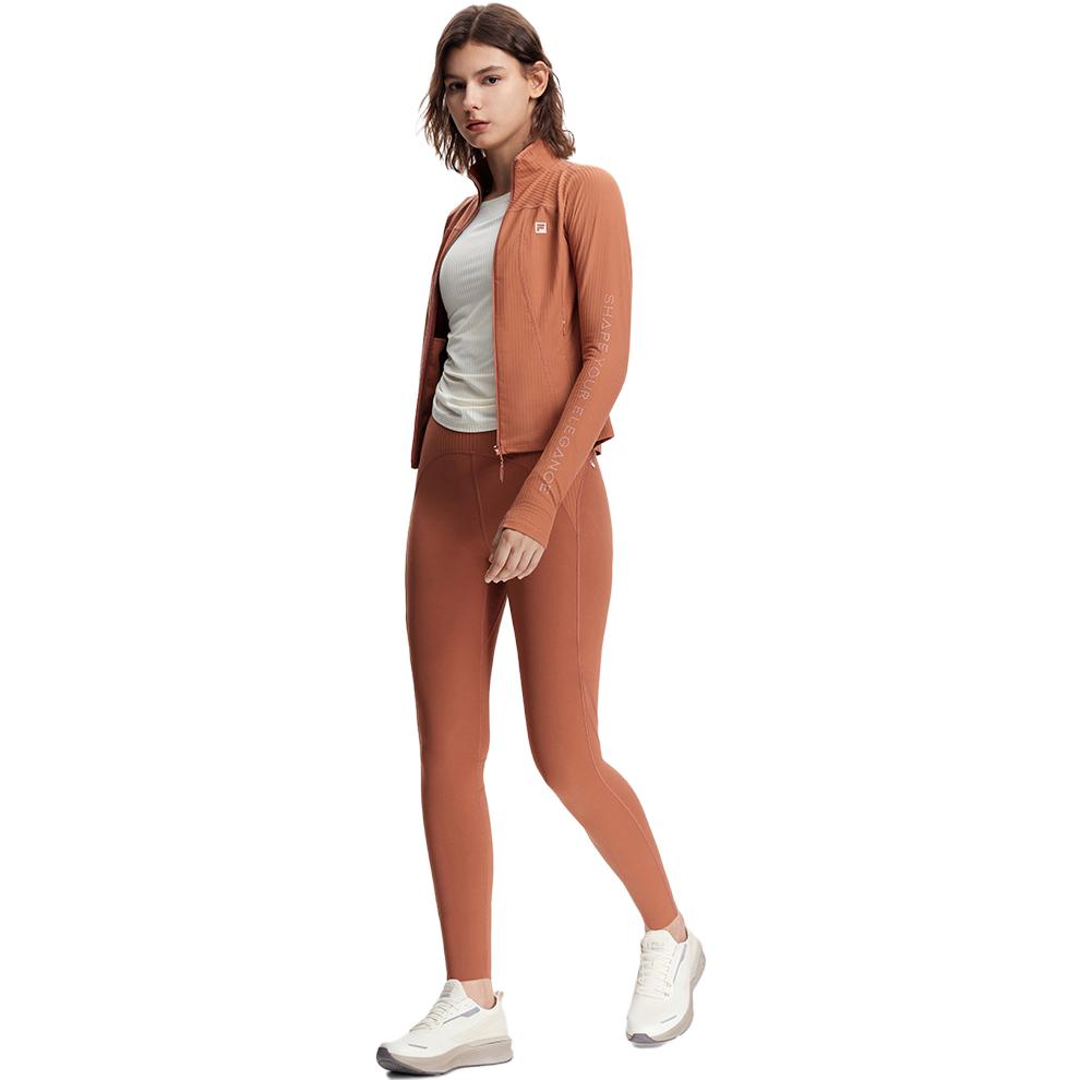 (Women) FILA Solid Color Fitness Knit Jacket Brick Brown A11W341502F-BN 圖 5