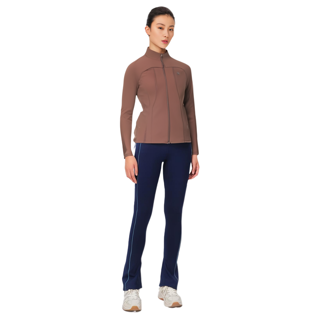 (Women) FILA Solid Color Fitness Knit Jacket Brick Brown A11W341502F-BN 圖 9