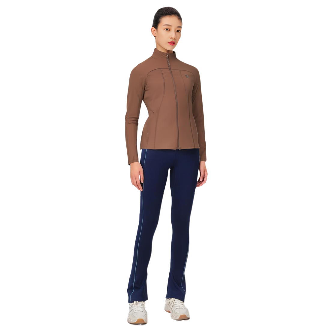 (Women) FILA Solid Color Fitness Knit Jacket Brick Brown A11W341502F-BN 圖 10