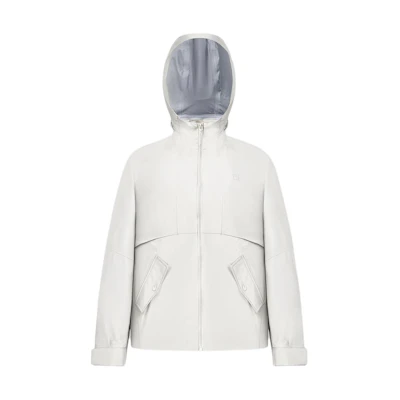 (Women) FILA Solid Color Hooded Loose Fit Woven Jacket in Cloud White A11W417709F-WT