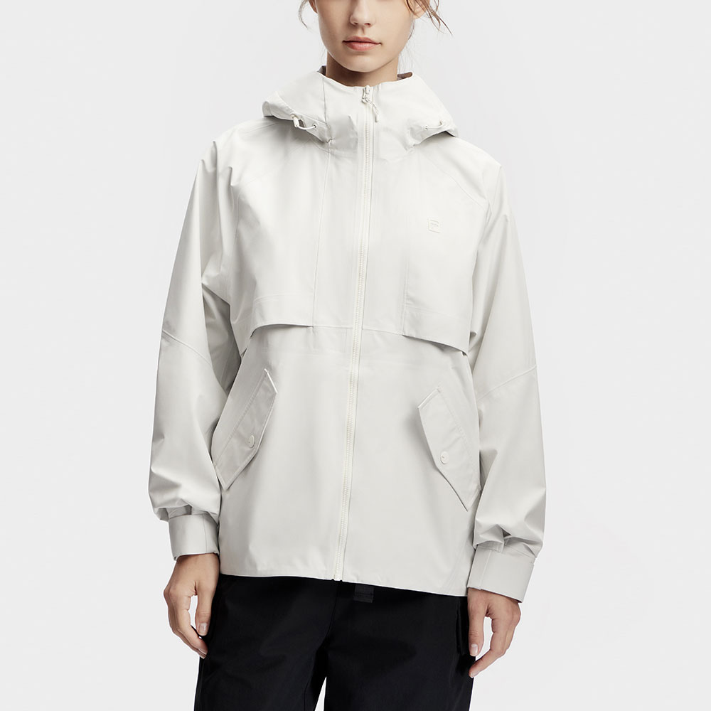 (Women) FILA Solid Color Hooded Loose Fit Woven Jacket in Cloud White A11W417709F-WT 圖 4