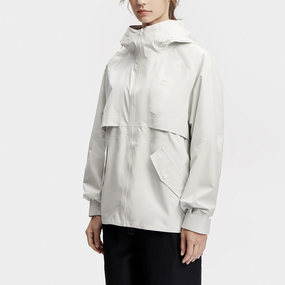 (Women) FILA Solid Color Hooded Loose Fit Woven Jacket in Cloud White A11W417709F-WT 圖 6