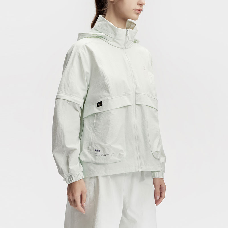 (Women) FILA Solid Color Hooded Woven Sports Jacket Light Green A11W417705F-LG 圖 6