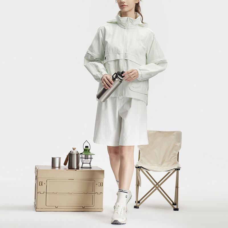 (Women) FILA Solid Color Hooded Woven Sports Jacket Light Green A11W417705F-LG 圖 7