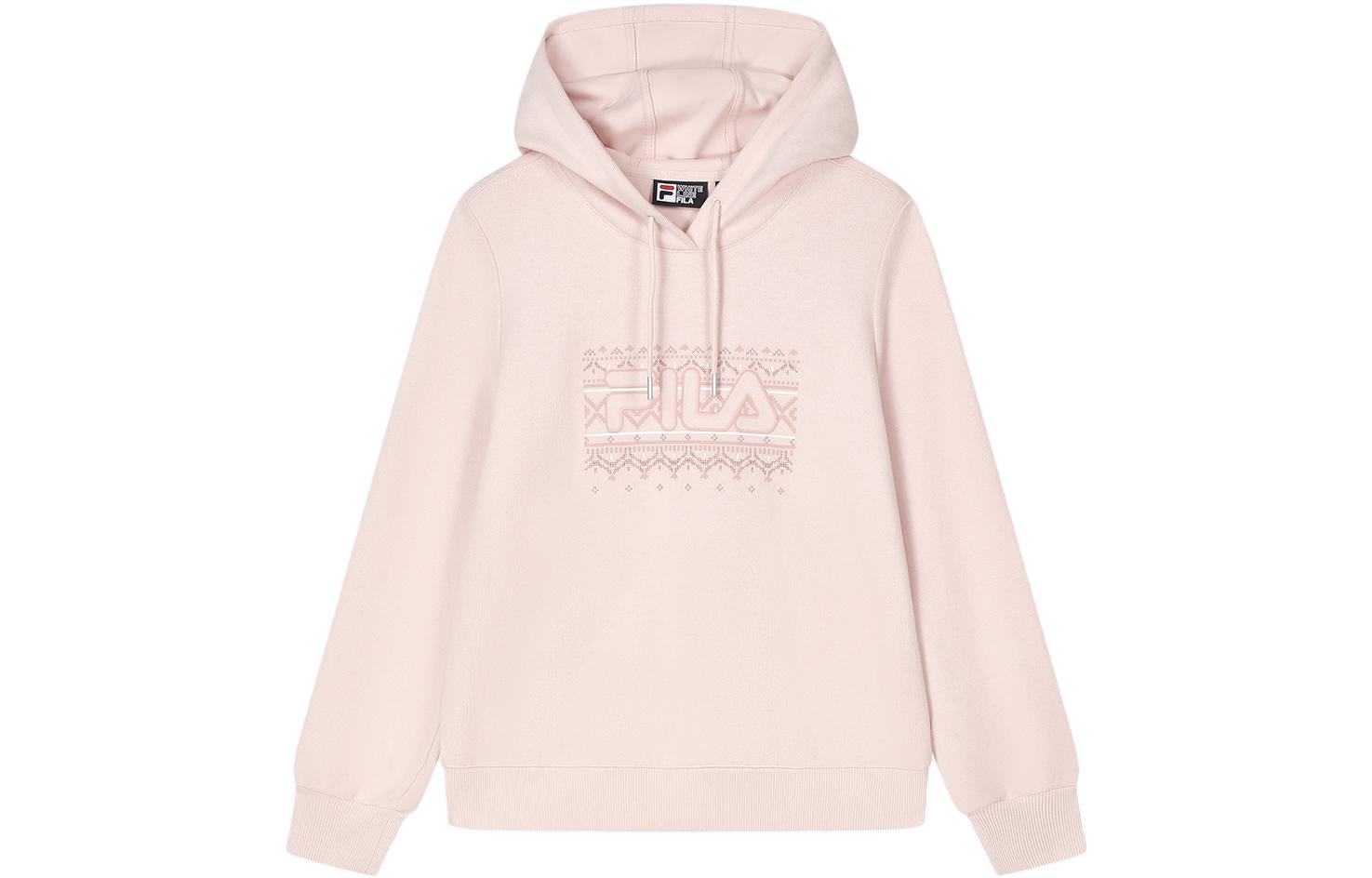 (Women) FILA Solid Color Knit Pullover Hoodie in Cinnamon Almond Pink F11W347201ALP 圖 2