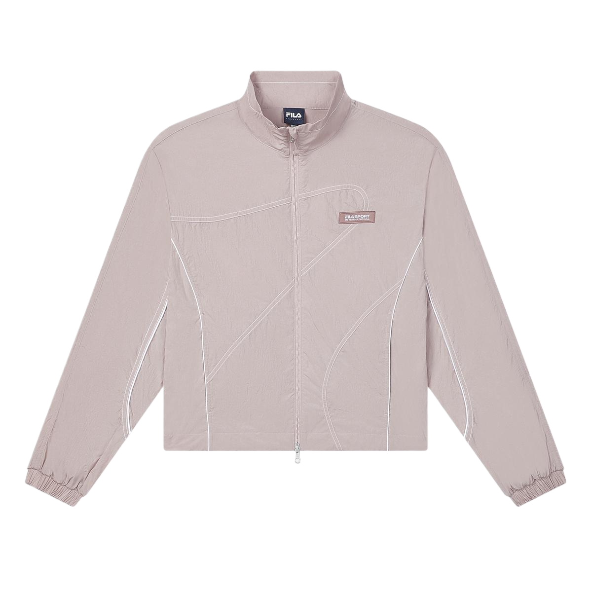 (Women) FILA Solid Color Stand Collar Casual Woven Jacket in Pink F71W429706FPK