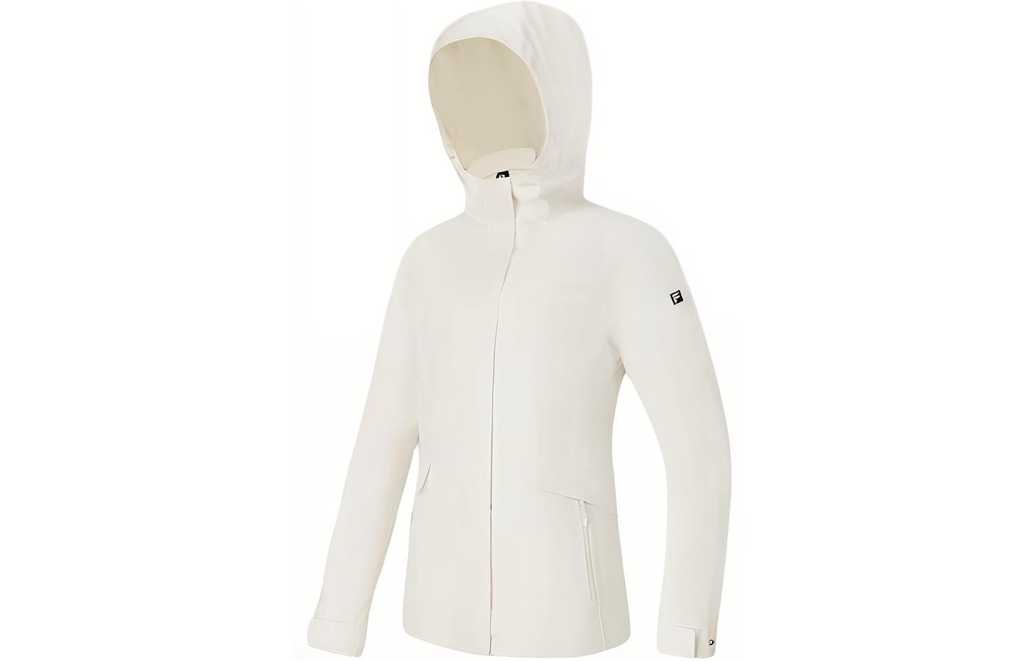(Women) FILA Solid Outdoor Mid-Length Hooded Jacket - Cloud White A11W417708F-WT