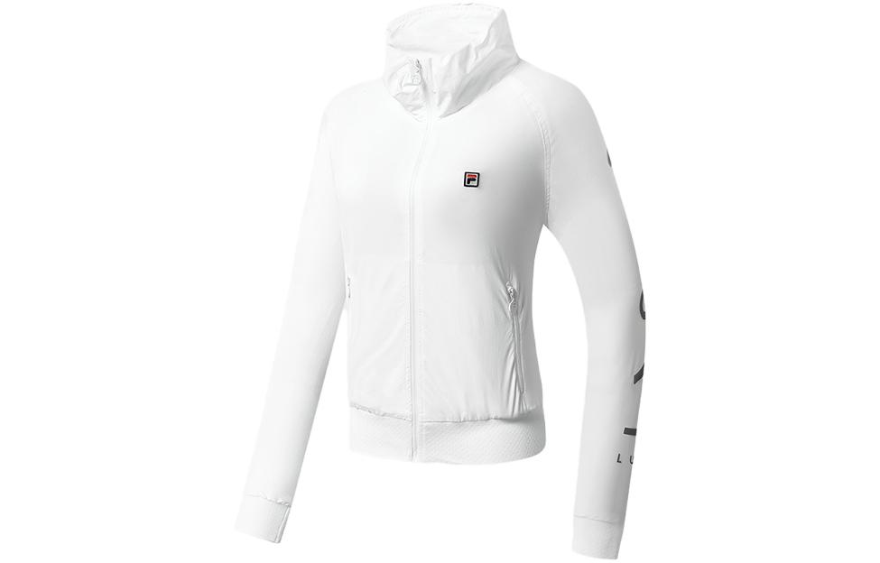 (Women) FILA SS23  White Loose Fit Stand Collar Tennis Jacket. A11W313701F-WT