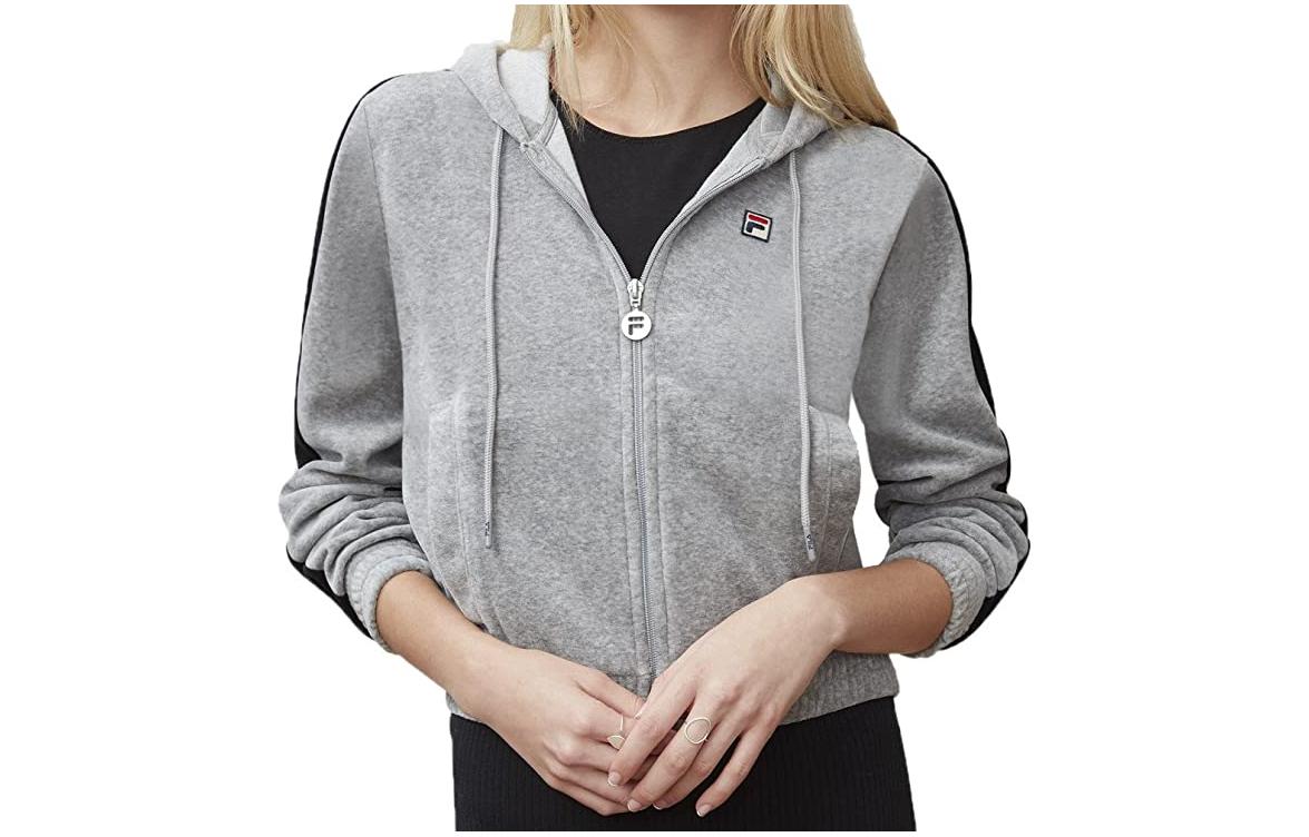 (Women) FILA SS23 Solid Color Zip-Up Hoodie Jacket - Gray LW173D98-073