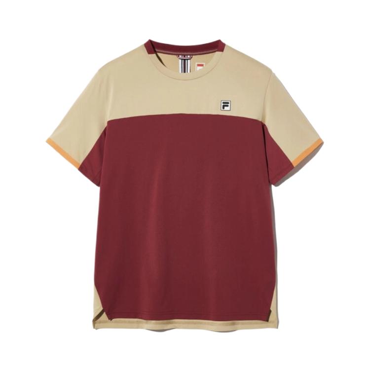 (Women) FILA SS25 Tennis Shirt Wine Red - Stylish, Comfortable & Soft. FS2RSH2303MWIN