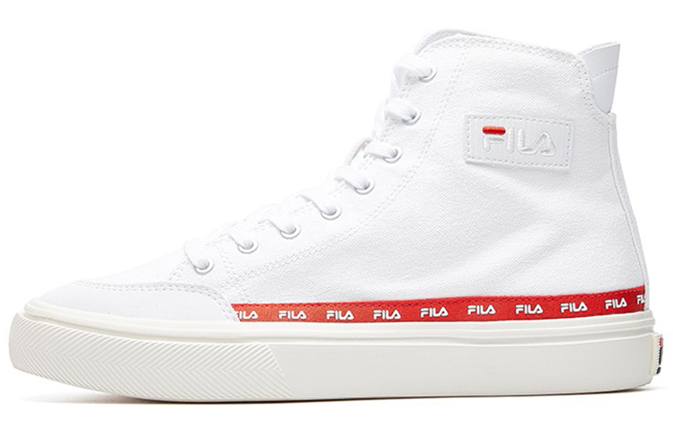 (Women) FILA Strada High-Top Canvas Shoe White/Red F12W034412FWT