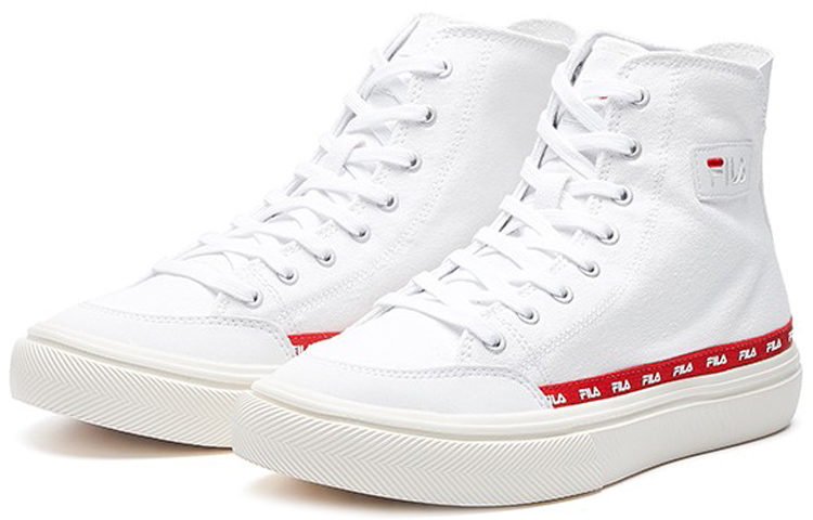 (W) FILA Strada High-Top Canvas Shoe White/Red 圖 3