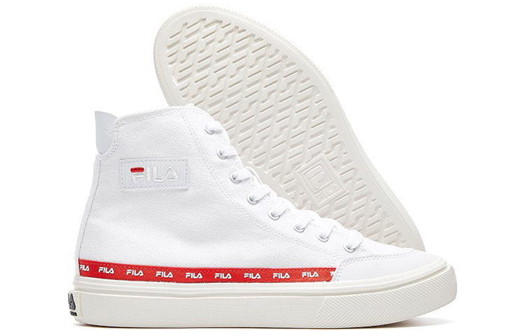 (W) FILA Strada High-Top Canvas Shoe White/Red 圖 5