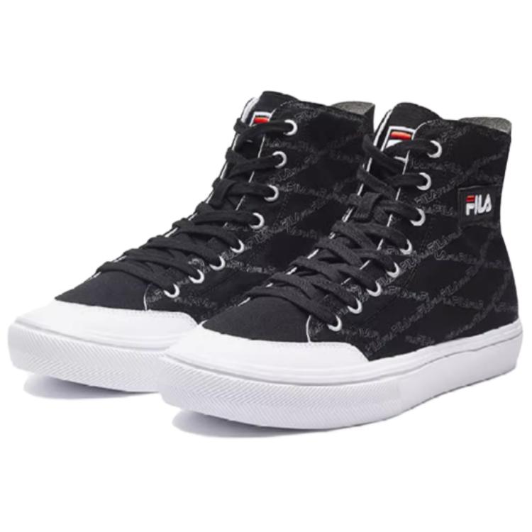 (W) FILA Strada High-Top Canvas Sneakers Black 圖 3