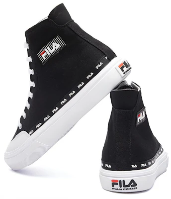 (W) FILA Strada Alta de Lona 'Negro Blanco' F12W034412FBW Lookbook (W) FILA Strada Alta de Lona 'Negro Blanco' F12W034412FBW