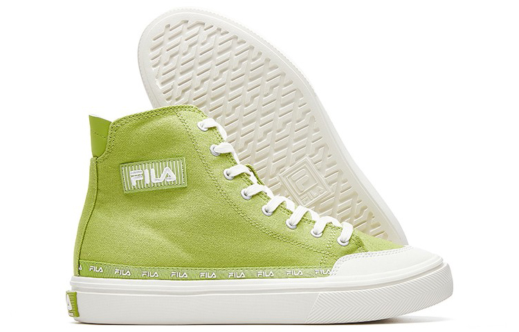 Shop Fila 斐樂 Strada 串標 高幫帆布鞋 女款 綠白