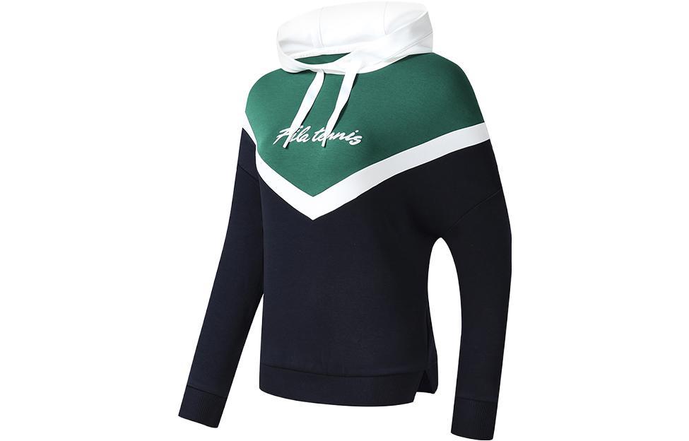 (Women) FILA Tennis Series Retro Colorblock Hoodie Navy Blue RD A11W310202F-NV 圖 2
