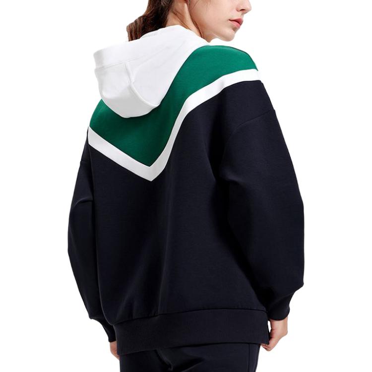 (Women) FILA Tennis Series Retro Colorblock Hoodie Navy Blue RD A11W310202F-NV 圖 4