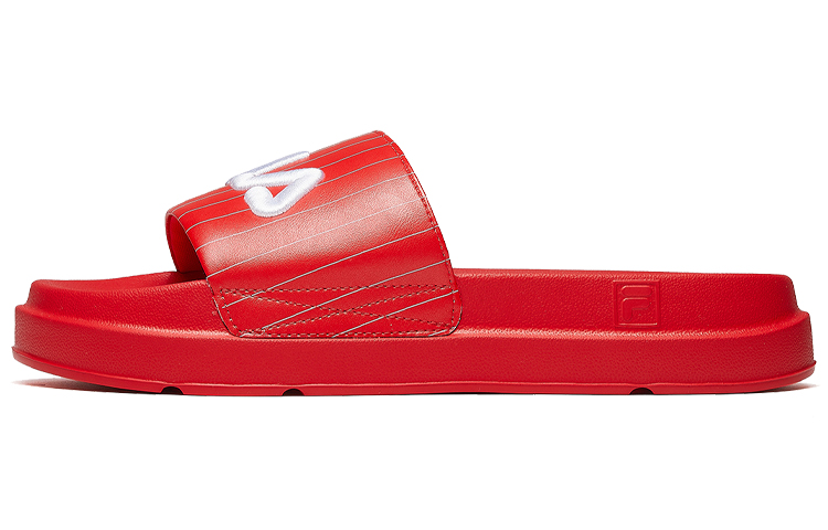 (Women) FILA Thick Sole Beach Large Red Slippers F12W024610FRD