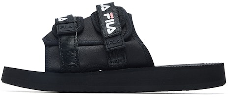 (Women) FILA Thick Sole Velcro Black Slippers F62W024502FBK (Women) FILA Thick Sole Velcro Black Slippers F62W024502FBK
