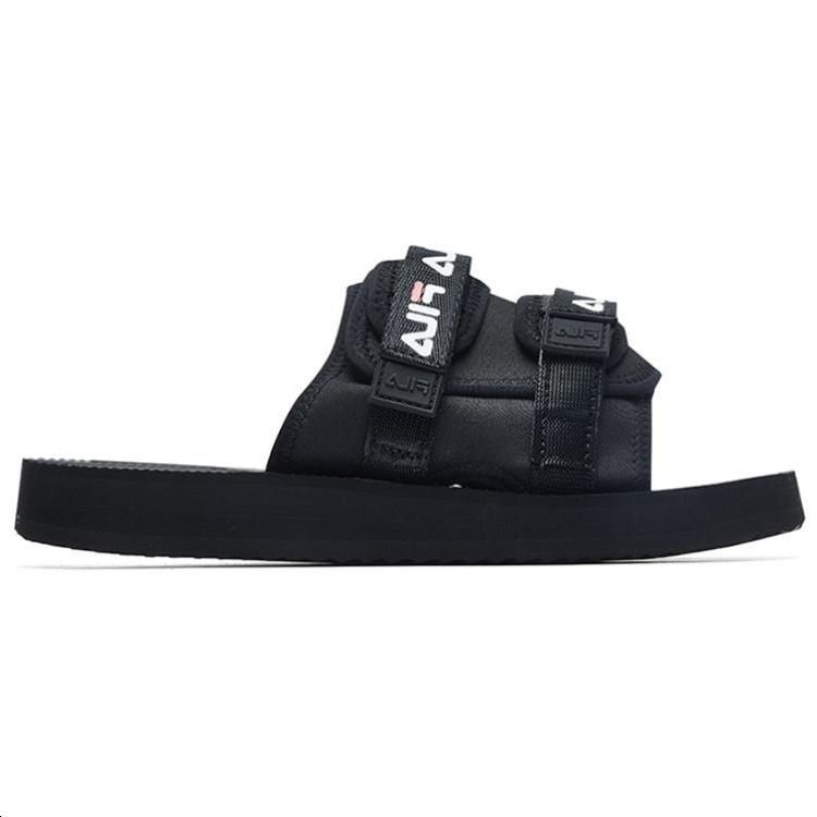 Order (W) FILA Dikke Zool Klittenband Zwarte Slippers F62W024502FBK