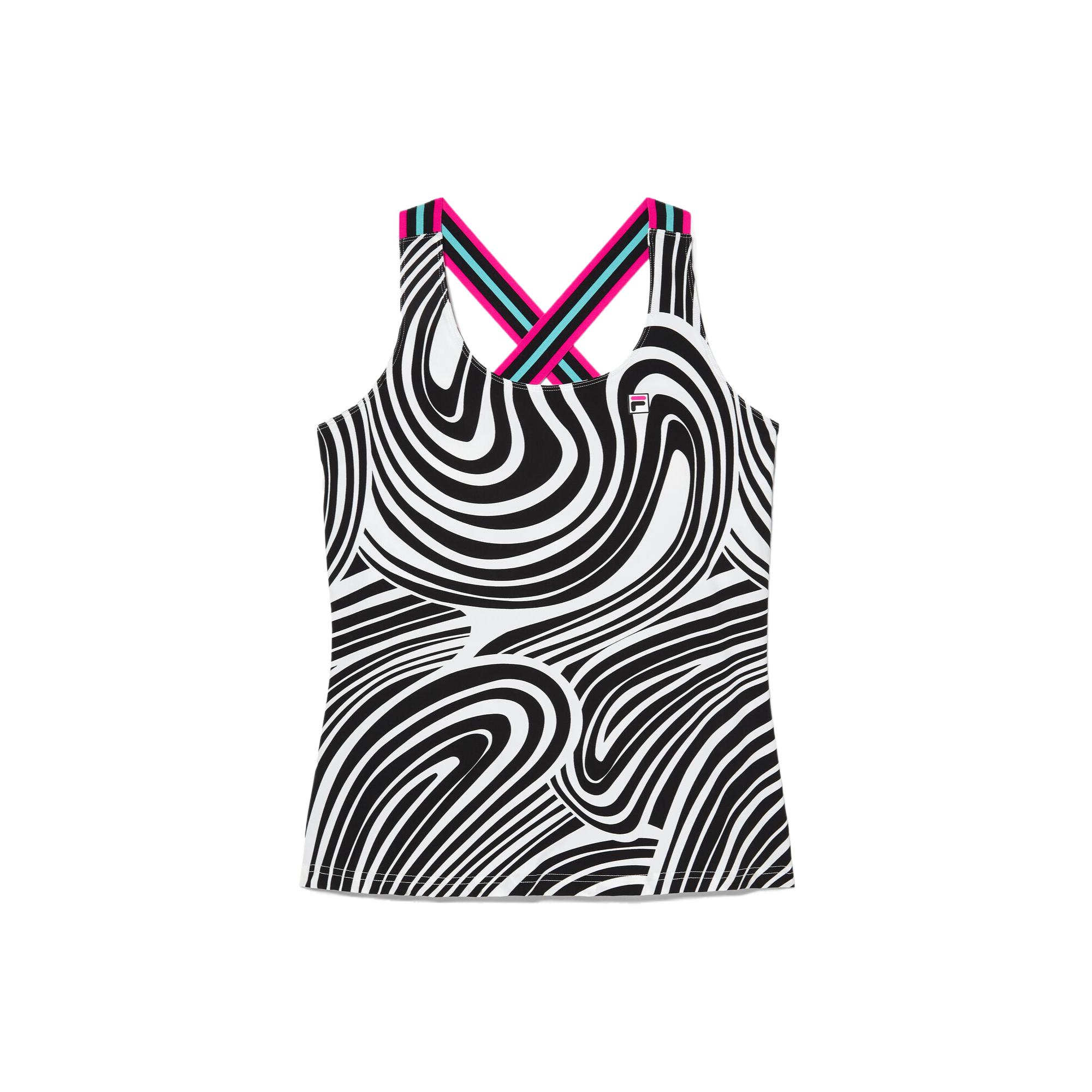 (Women) FILA Tie Breaker Black & White Fashion Sport Tank Top TW31C981-019