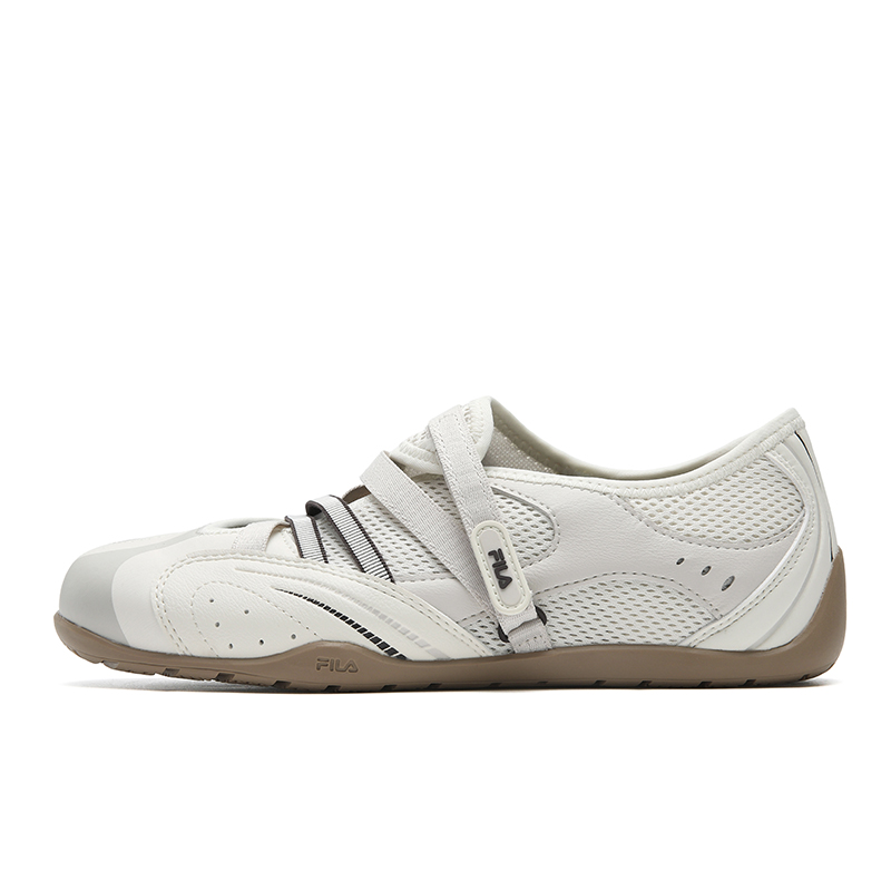 (Women) FILA Turbo Sandal Retro Sporty Lightweight Ballet Strap White/Gray Casual. F12W622406FCM
