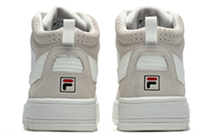 Shop FILA斐樂 Ventuno 復古休閒 高筒 板鞋 女款 明亮白粉