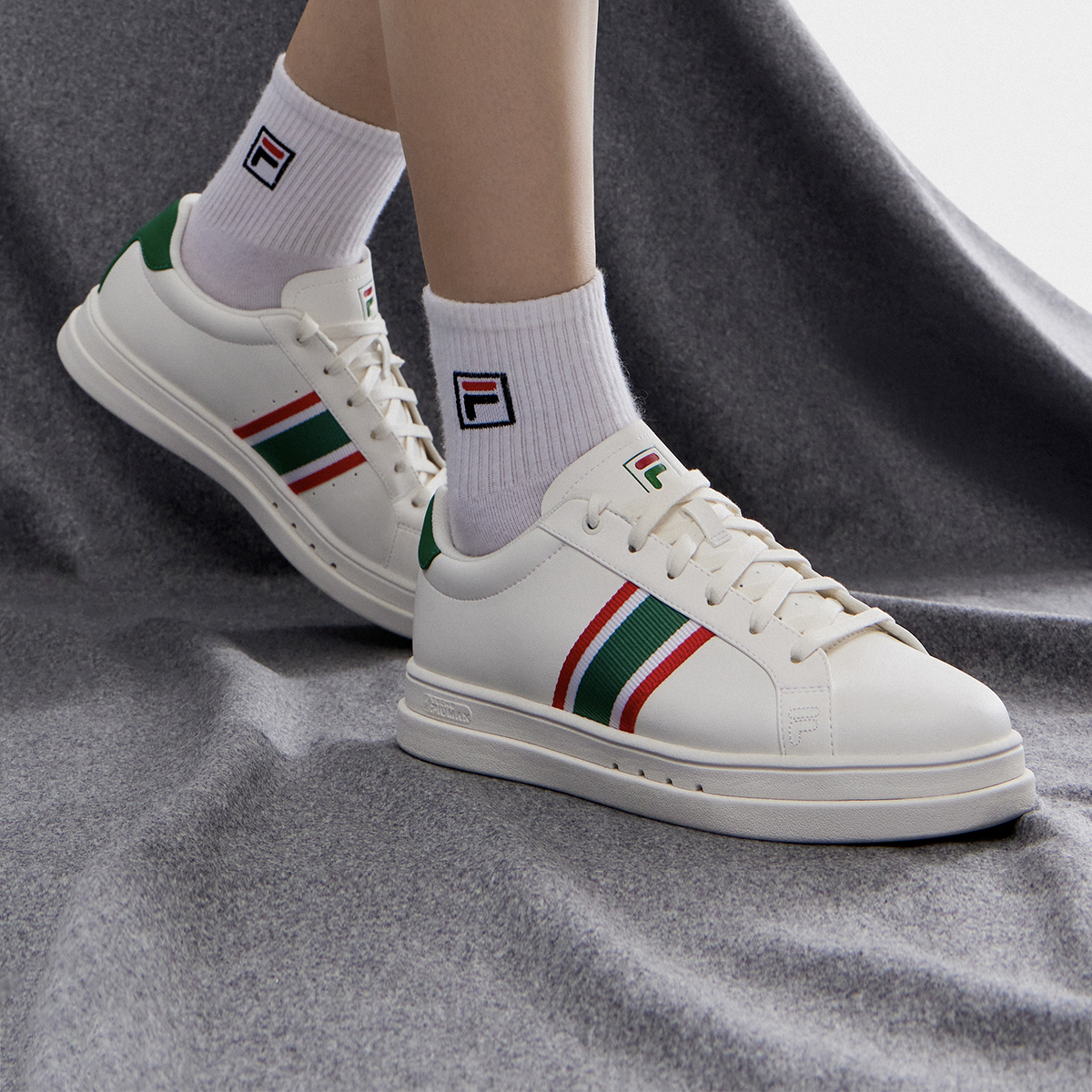 Details for (W) 휠라 비거 스케이트 슈즈 (화이트/그린/레드) F12W312202FSW