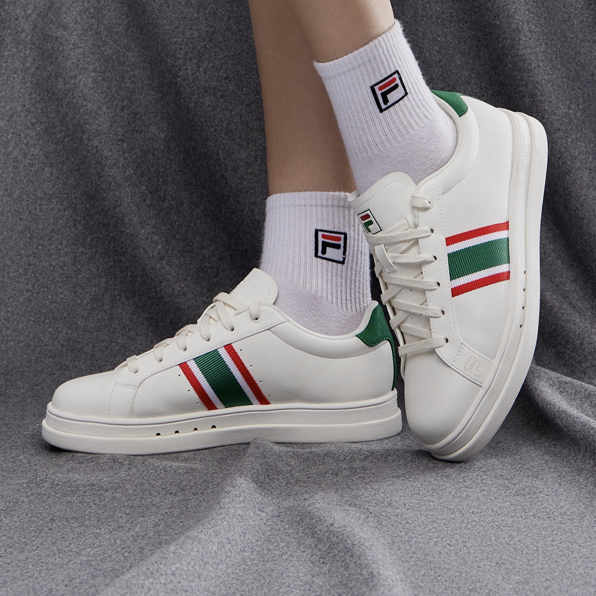 Sizing (W) 휠라 비거 스케이트 슈즈 (화이트/그린/레드) F12W312202FSW