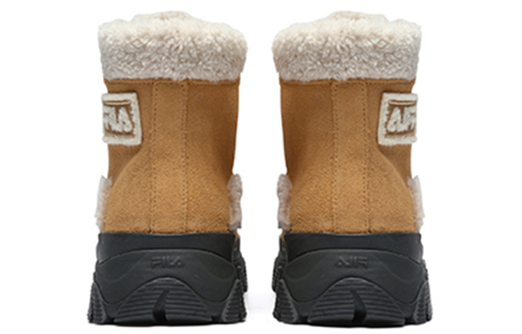Shop Fila 斐樂 厚底雪地靴 女款 泥土黃