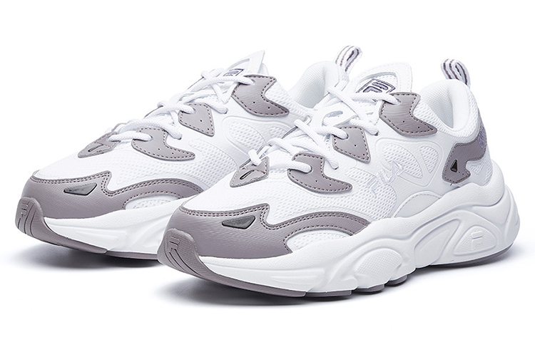 (W) FILA White Line Low-Top Running Shoes White/Purple 圖 3