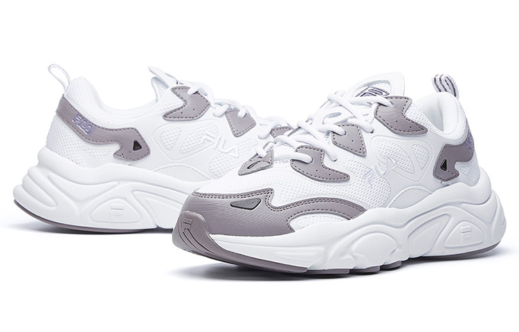 (W) FILA White Line Low-Top Running Shoes White/Purple 圖 4