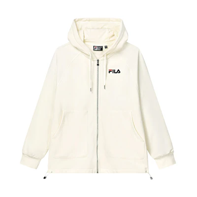 (Women) FILA White Oversized Zip-Up Hoodie Jacket Casual Long Sleeve F51W138599F-IV