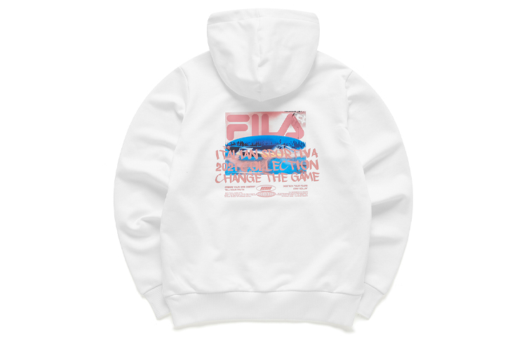 (Women) FILA White Pullover Sweatshirt with Back Print Casual Style T11W113204F-WT