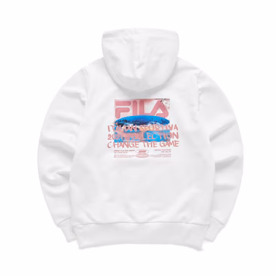 (Women) FILA White Pullover Sweatshirt with Back Print Casual Style T11W113204F-WT