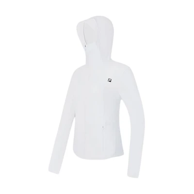 (Women) FILA White Zip-Up Hoodie Jacket with Small Logo Design A11W425505FWT
