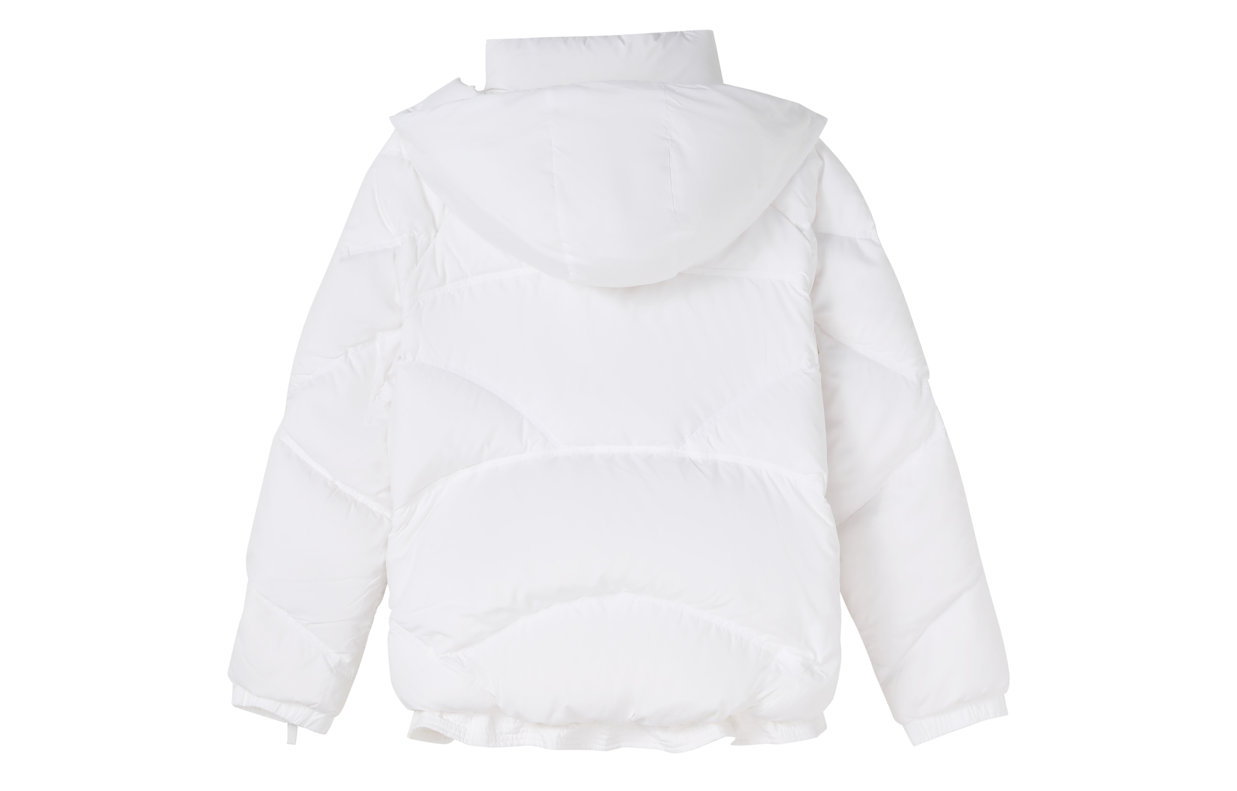 Lookbook (Women) FILA Winter Logo Down Jacket Solid Color Hooded Coat - Standard White. F11W149902F-WT