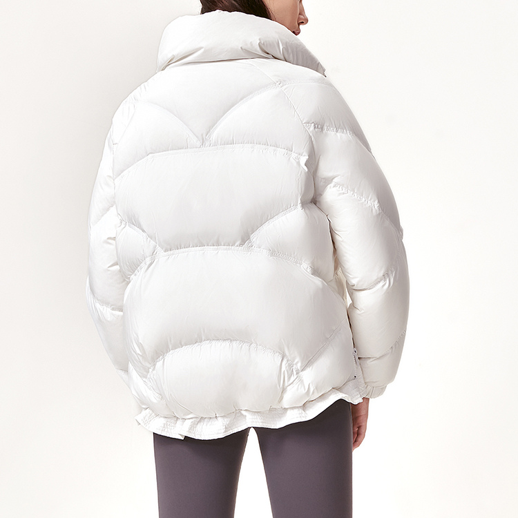 Purchase (Women) FILA Winter Logo Down Jacket Solid Color Hooded Coat - Standard White. F11W149902F-WT