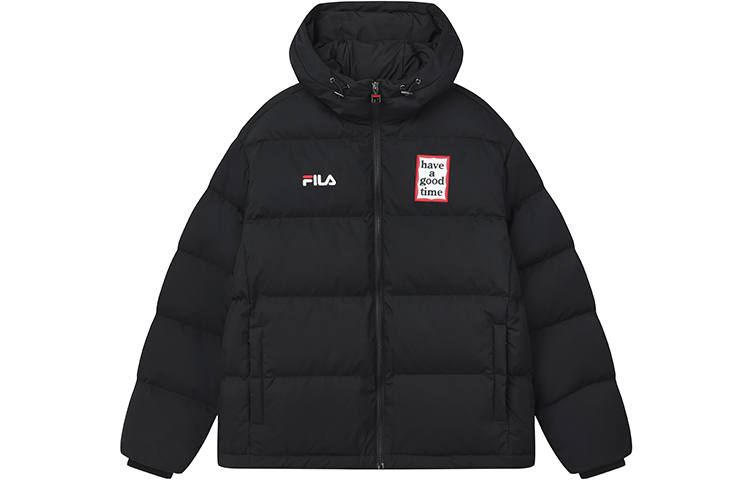 (Women) FILA Have A Good Time Black Logo Hoodie Puffer Jacket Winter Casual. F11U149902F-BK 圖 3