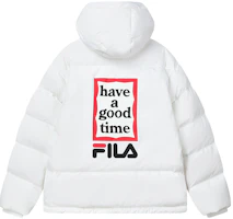 (Women) FILA x Have a Good Time Logo Print Windproof Down Jacket - White F11U149902F-WT (Women) FILA x Have a Good Time Logo Print Windproof Down Jacket - White F11U149902F-WT