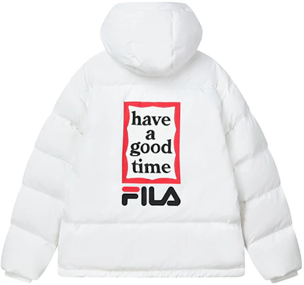 (W) FILA x Have a Good Time标志印花防风羽绒外套 - 白色 F11U149902F-WT Order (W) FILA x Have a Good Time标志印花防风羽绒外套 - 白色 F11U149902F-WT