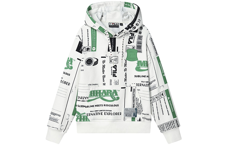 (Women) FILA MIHARA Graphic Logo Printed Sweatshirt Coconut Milk White F11W243208F-IV