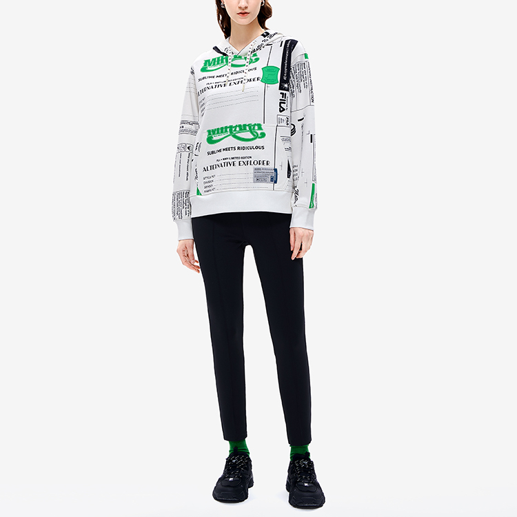 (Women) FILA MIHARA Graphic Logo Printed Sweatshirt Coconut Milk White F11W243208F-IV 圖 4
