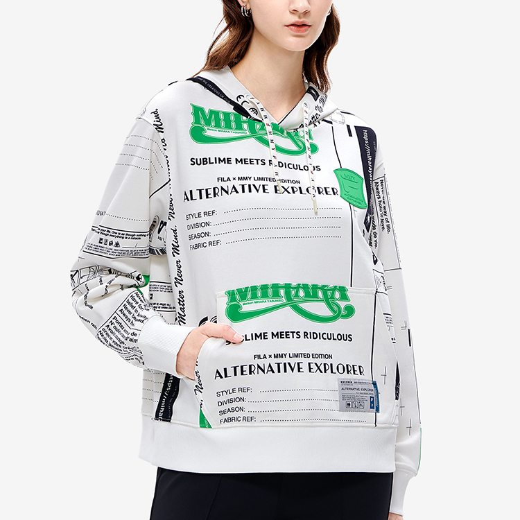 (Women) FILA MIHARA Graphic Logo Printed Sweatshirt Coconut Milk White F11W243208F-IV 圖 5