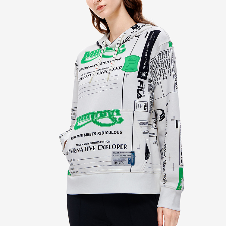 (Women) FILA MIHARA Graphic Logo Printed Sweatshirt Coconut Milk White F11W243208F-IV 圖 7