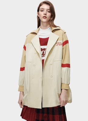 (Women) FILA x Mihara Yasuhiro Colorblock Hooded Windbreaker Beige Khaki. F11W313702F-LK Shop (Women) FILA x Mihara Yasuhiro Colorblock Hooded Windbreaker Beige Khaki. F11W313702F-LK